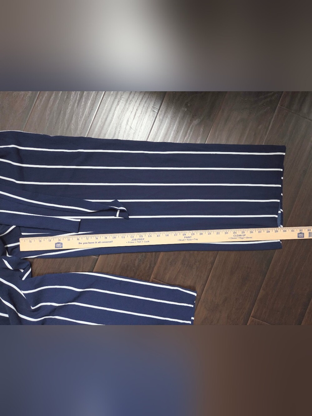 Navy and White Vertical-Stripe Wide-Leg Jumpsuit - Picture 4 of 11